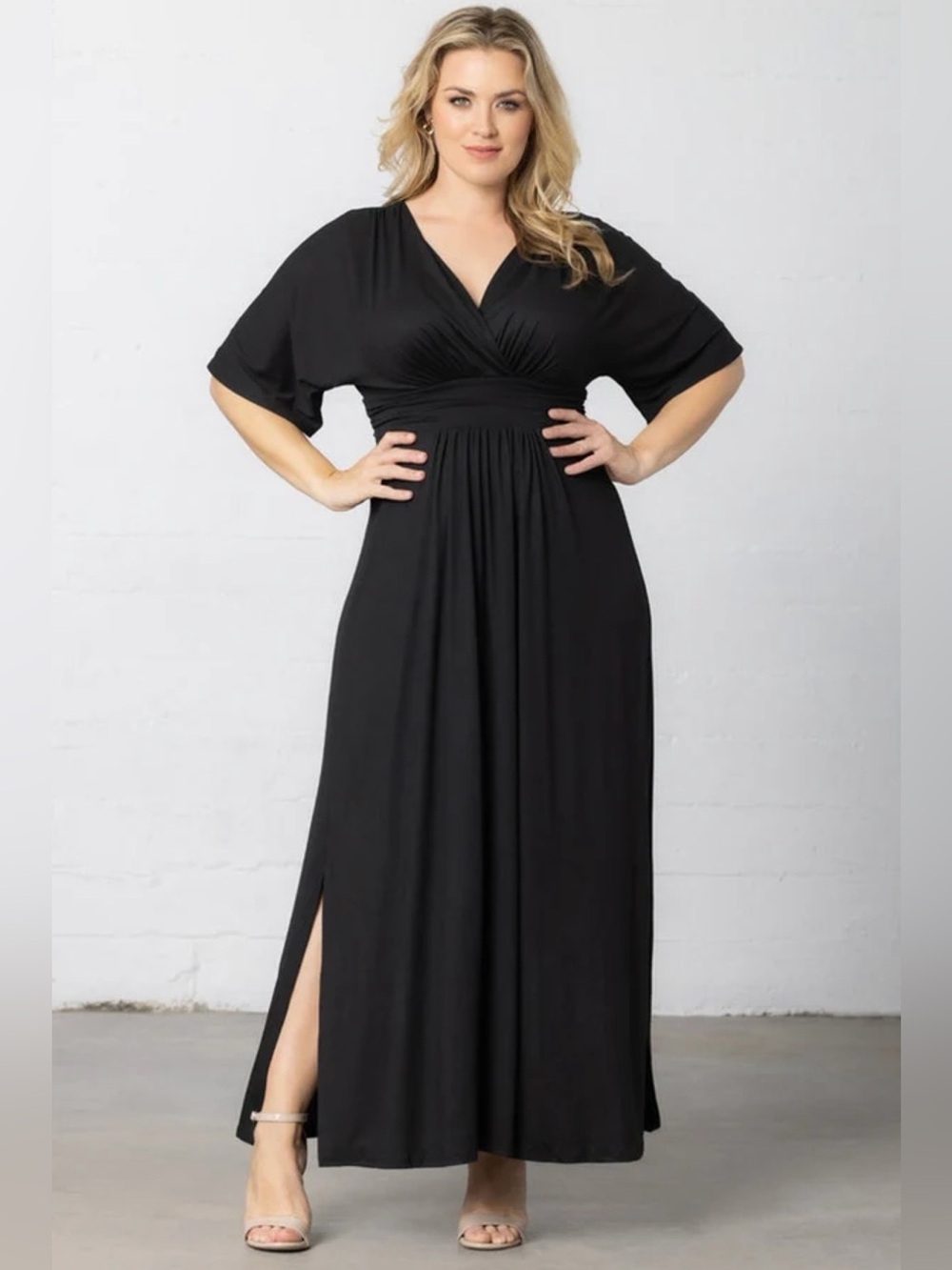 Kiyonna Black Vienna Maxi Jersey Dress Woman’s Plus size 3X (22-24)